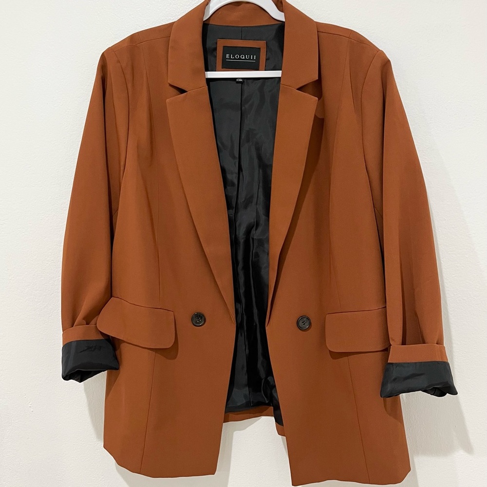 NWOT Eloquii Brown Blazer Size 20